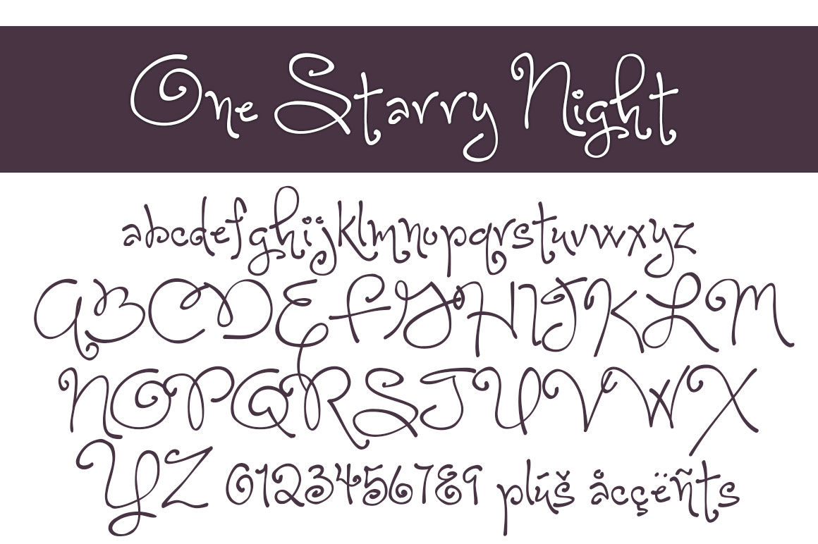 Download One Starry Night Font Free - Enchanting Display Style