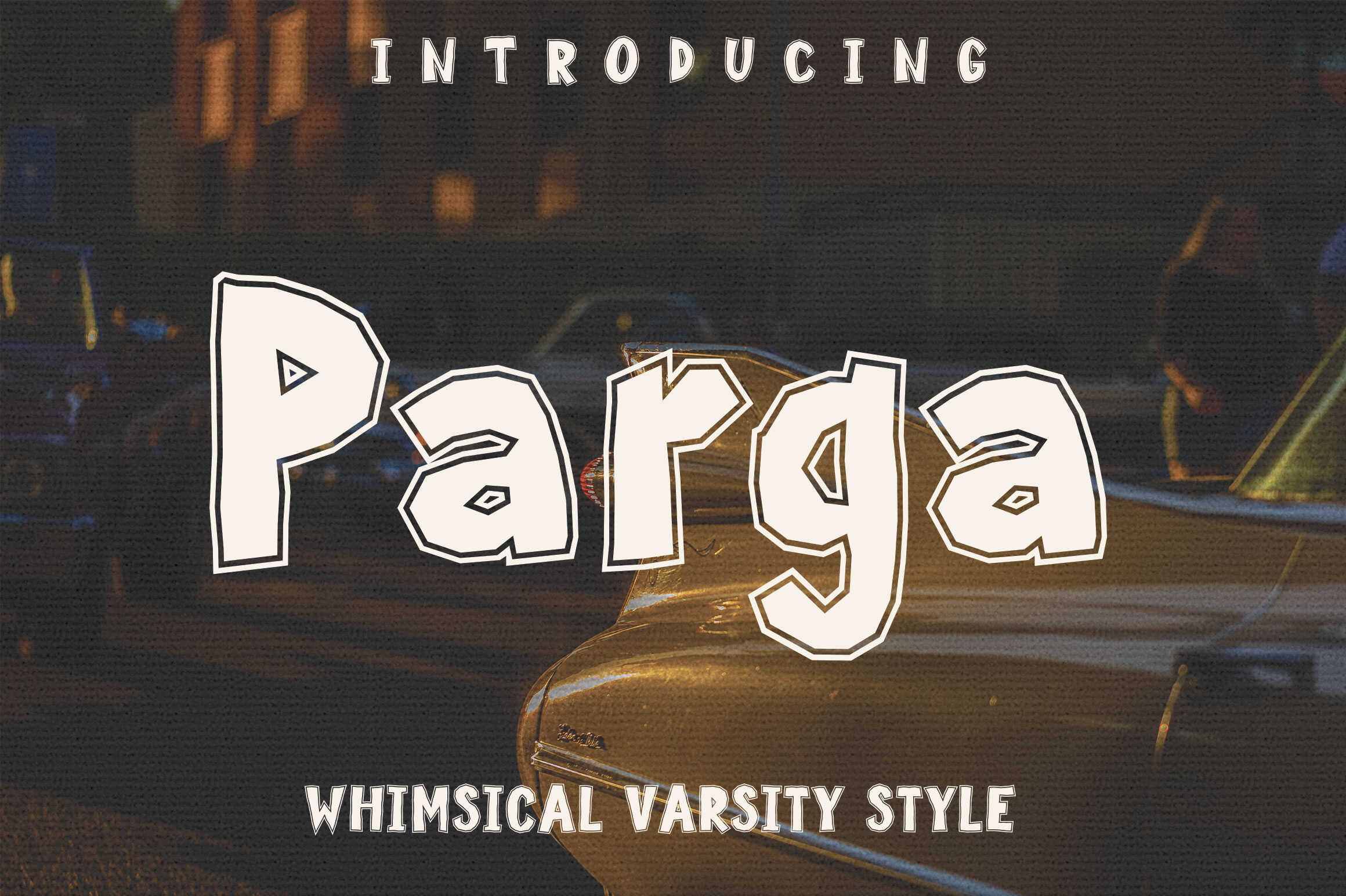 Entdecken Sie die Parga Whimsical Varsity Style Font kostenlos – Einzigartiger Sportlettering-Stil