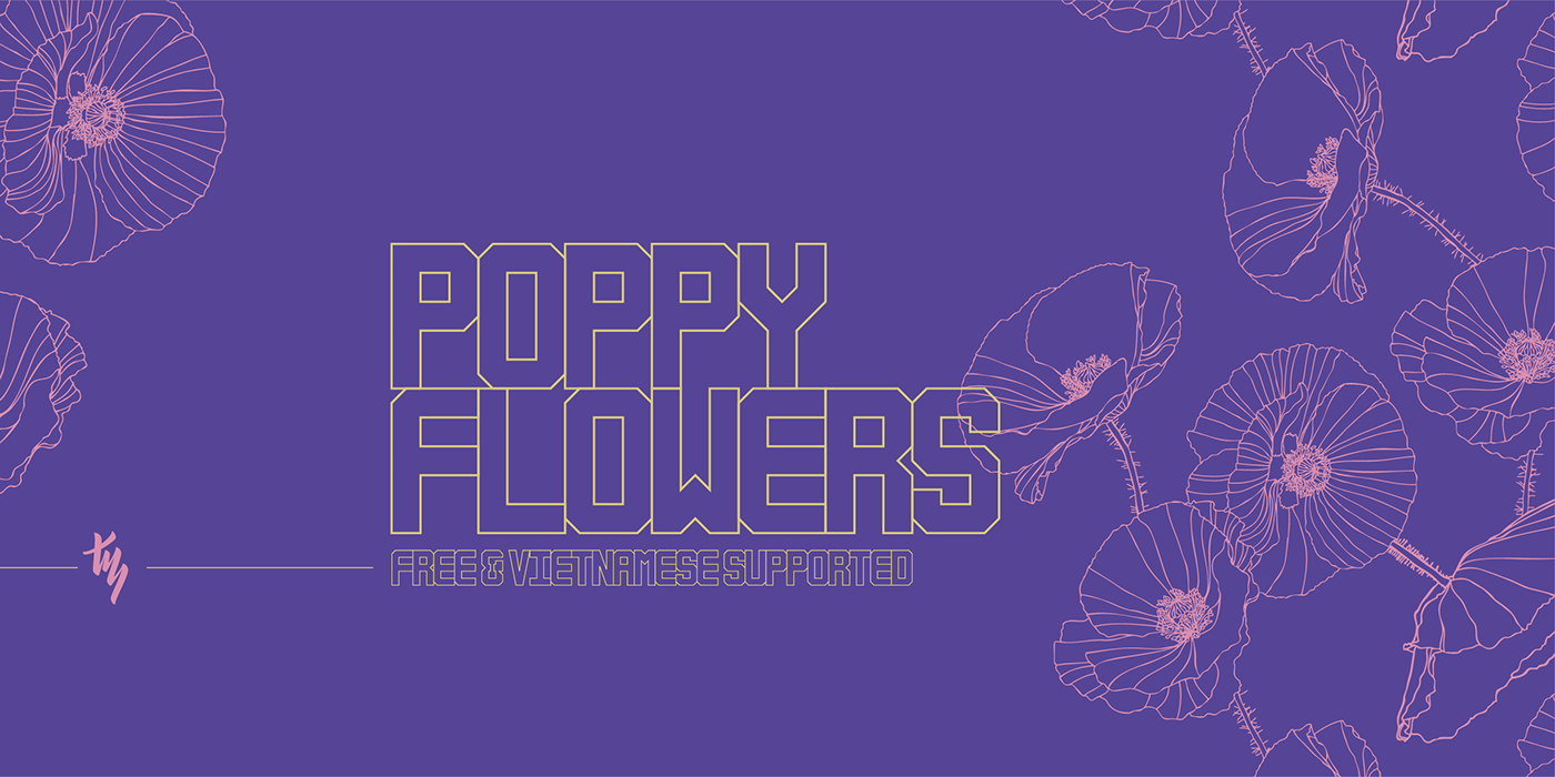 Entdecken Sie Poppy Flowers – Die blühende Schriftart für kreative Designs