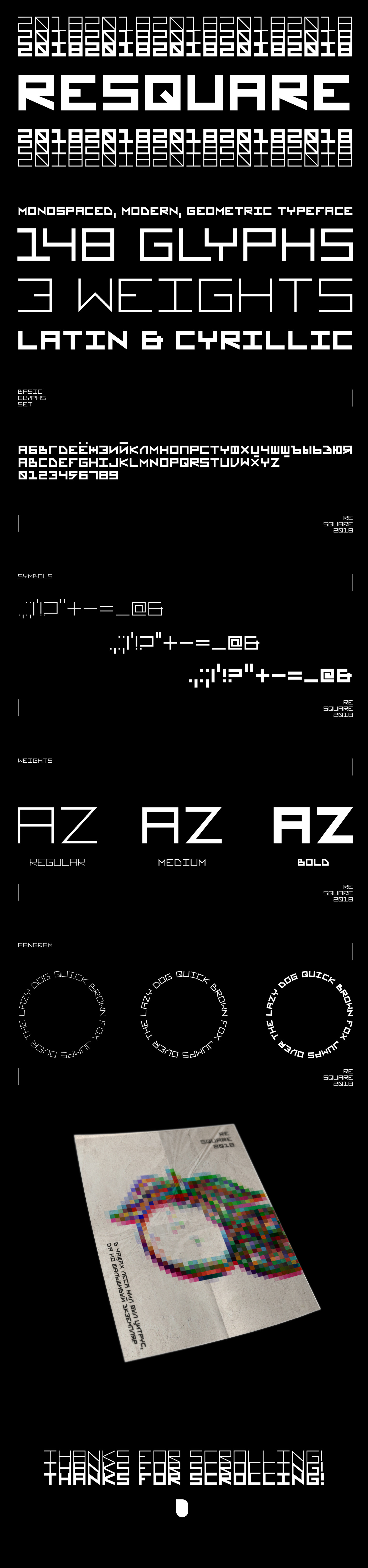 Download ReSquare Font Free - Unique Geometric Typeface