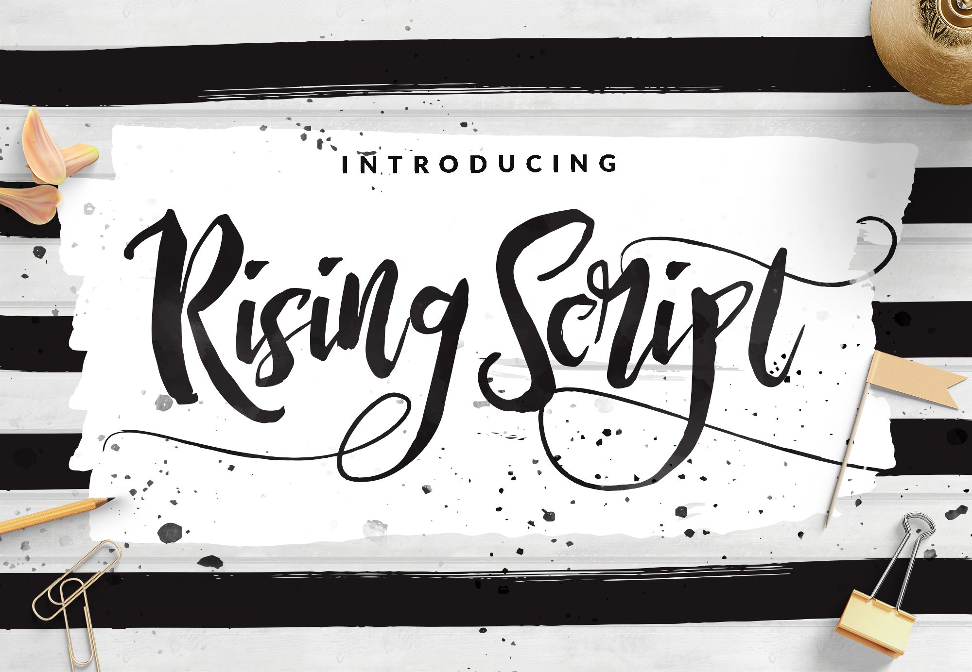 Скачайте Rising Brush Script - стильный рукописный шрифт бесплатно