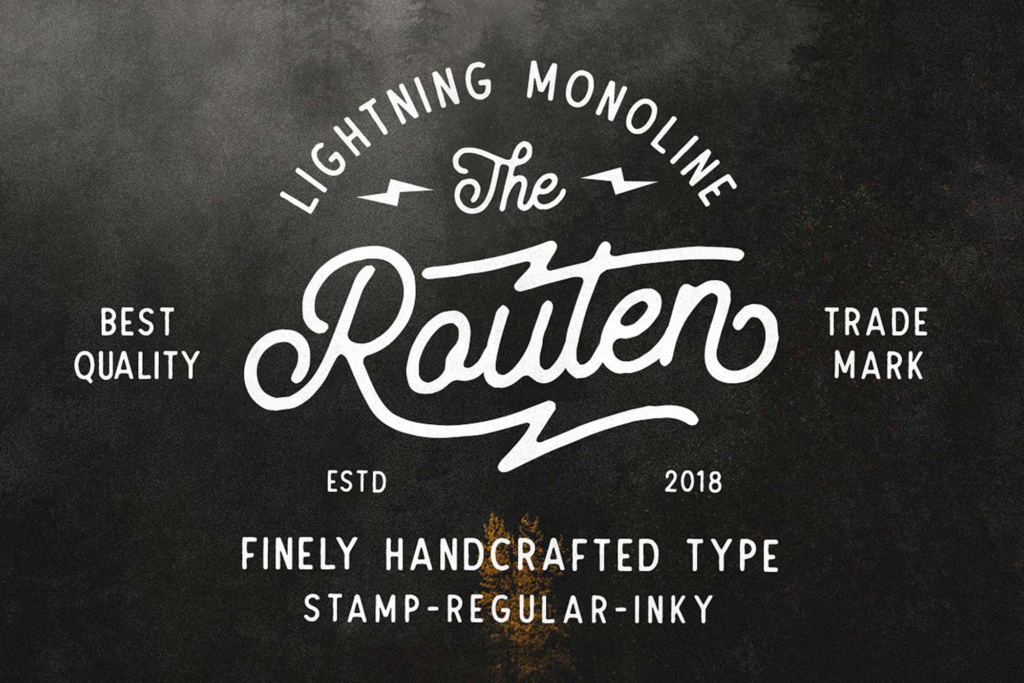 Download Routen Lightning Font Free - Bold & Dynamic Style