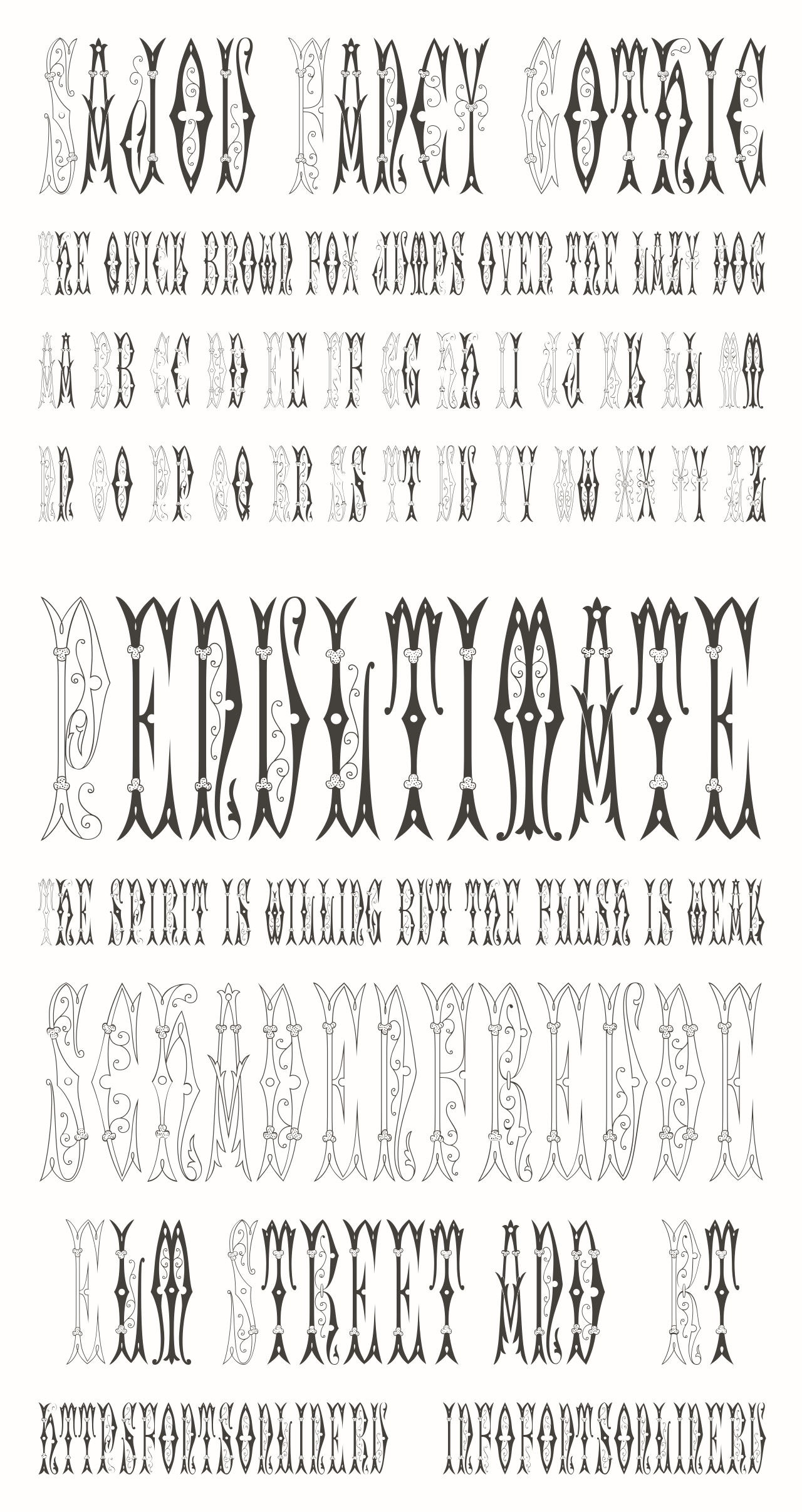 Laden Sie die Sajou Fancy Gothic Font kostenlos herunter - Stilvolle Gotik für kreative Designs