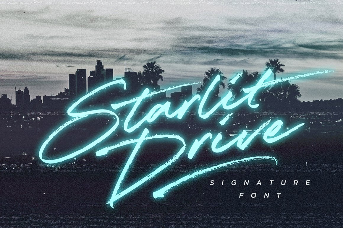 Download Starlit Drive Font Free - Retro Neon Style