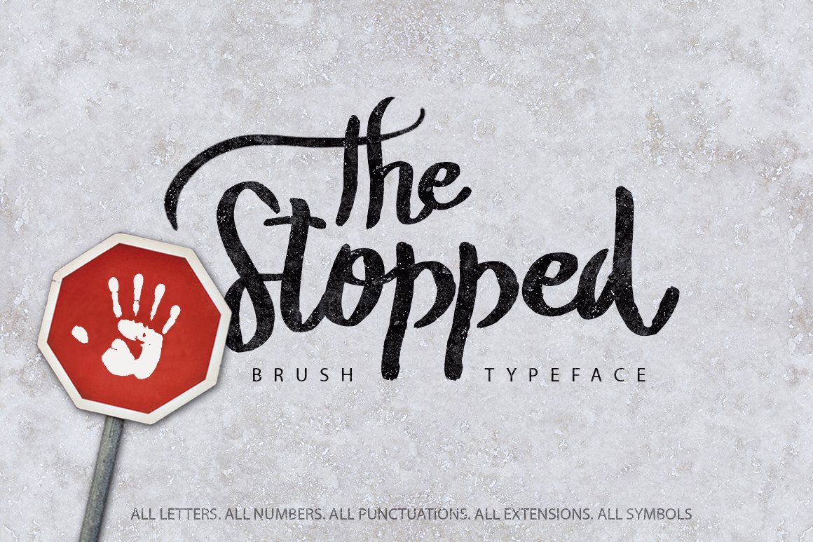 Download The Stopped Brush Typeface - Unique Handwritten Style