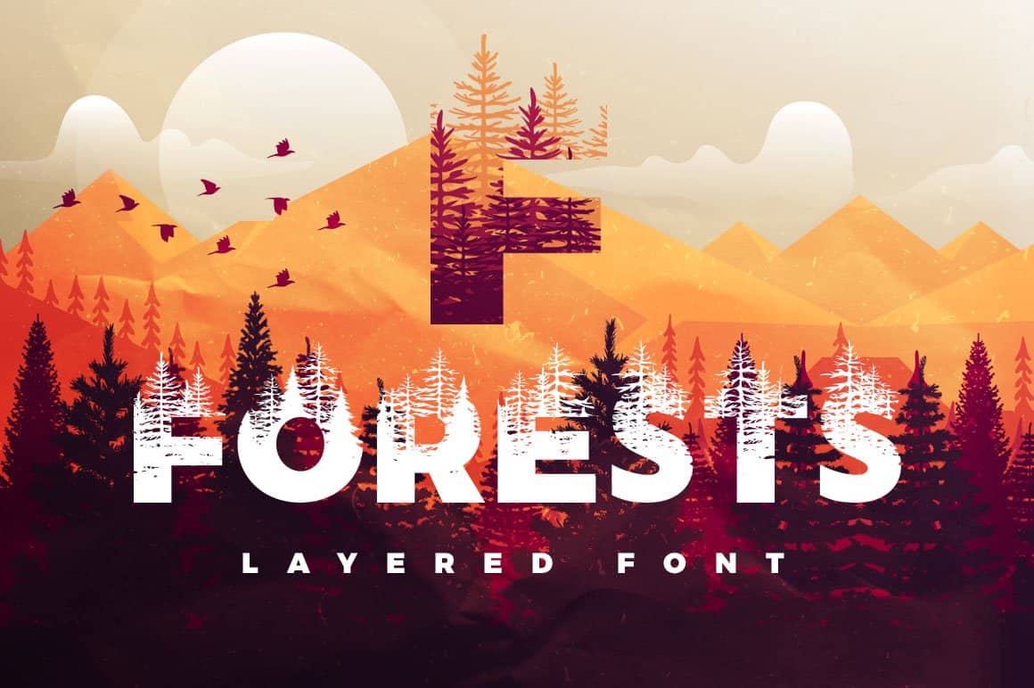 Laden Sie die Forests Schriftart kostenlos herunter - Natürliche Eleganz