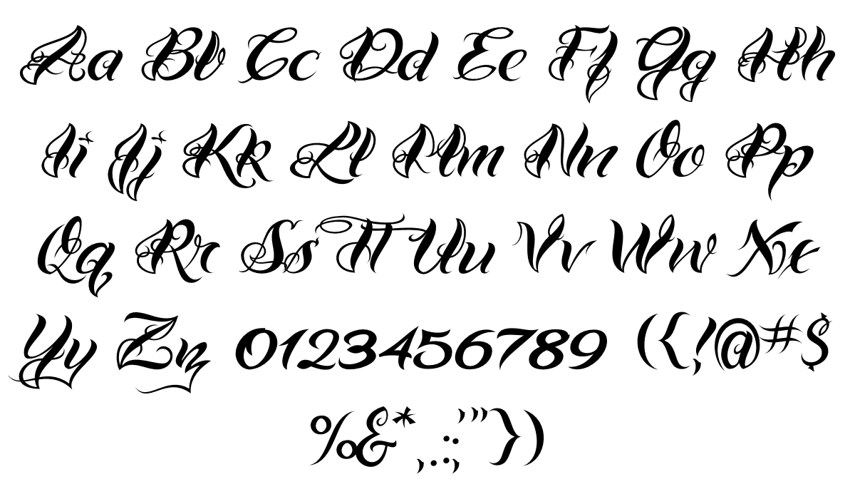 Download VTCBad Tattoo Hand One Free - Unique Tattoo Style Font