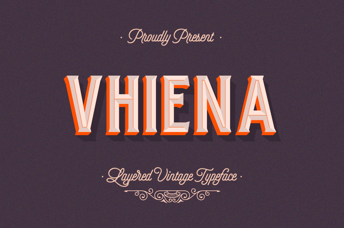 Скачайте бесплатно Vhiena Layered Type 20 - стильный шрифт для современного дизайна