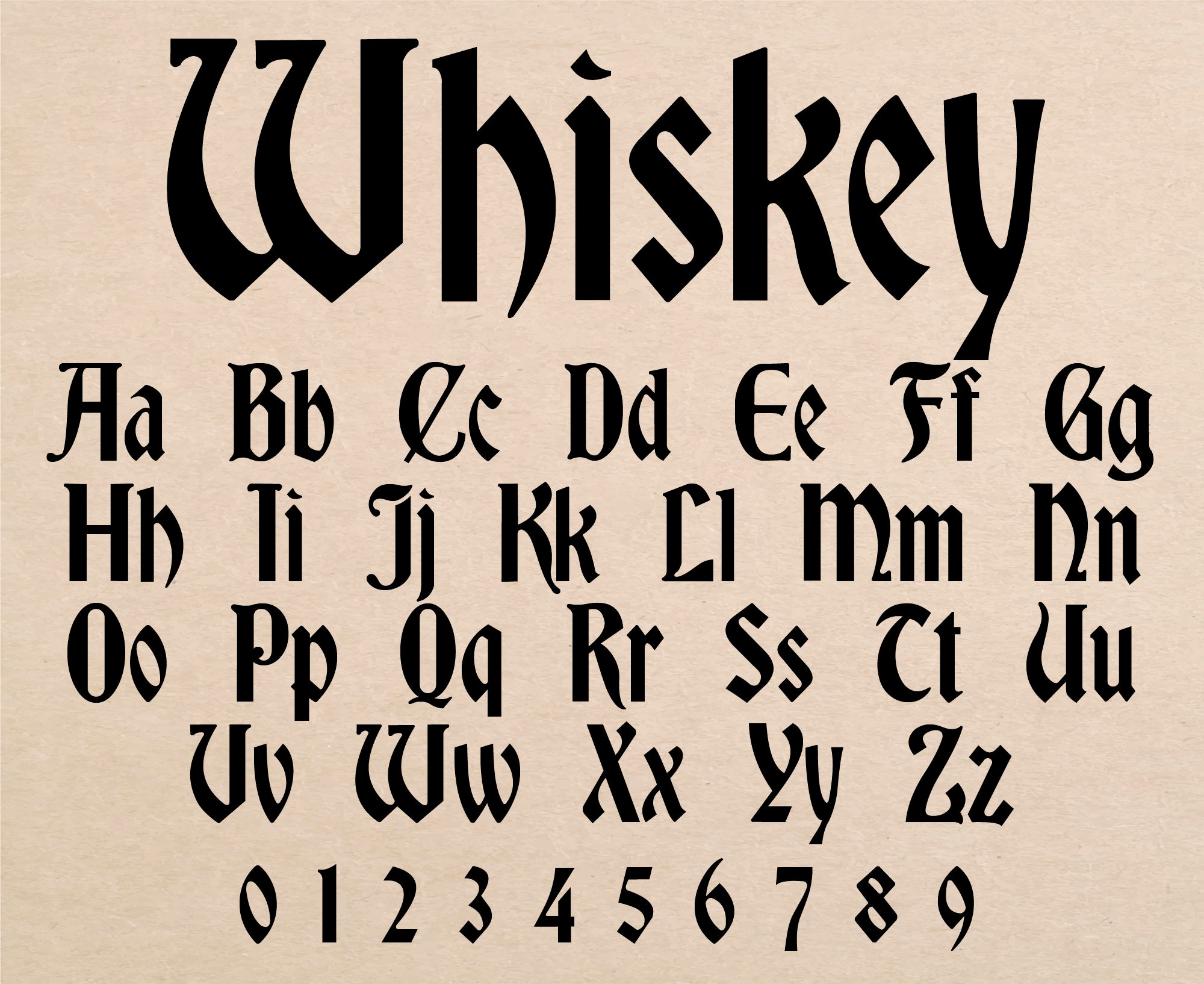 Laden Sie die Whiskey Schriftart kostenlos herunter - Stilvolle Eleganz