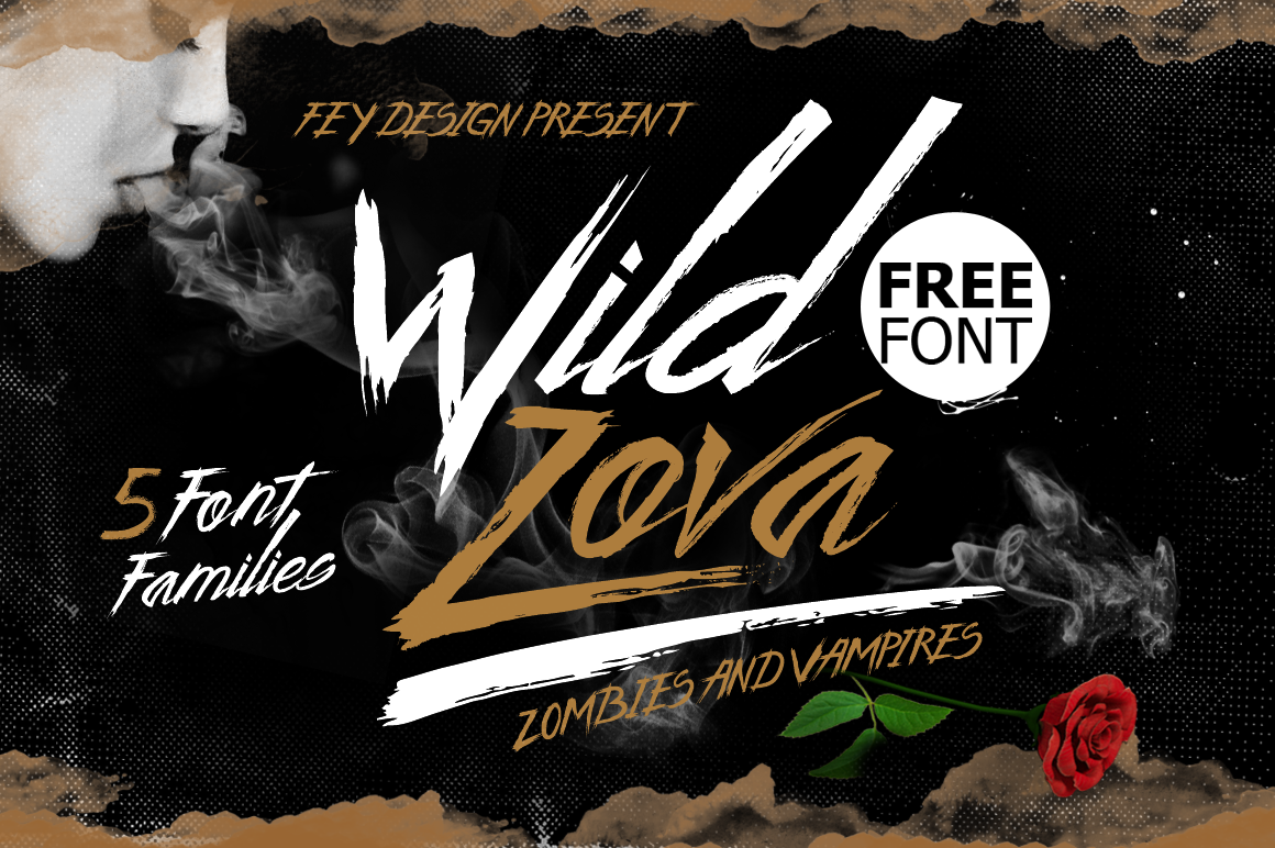 Laden Sie die Wild Zova Brush kostenlos herunter - Kreative Handgeschriebene Schriftart