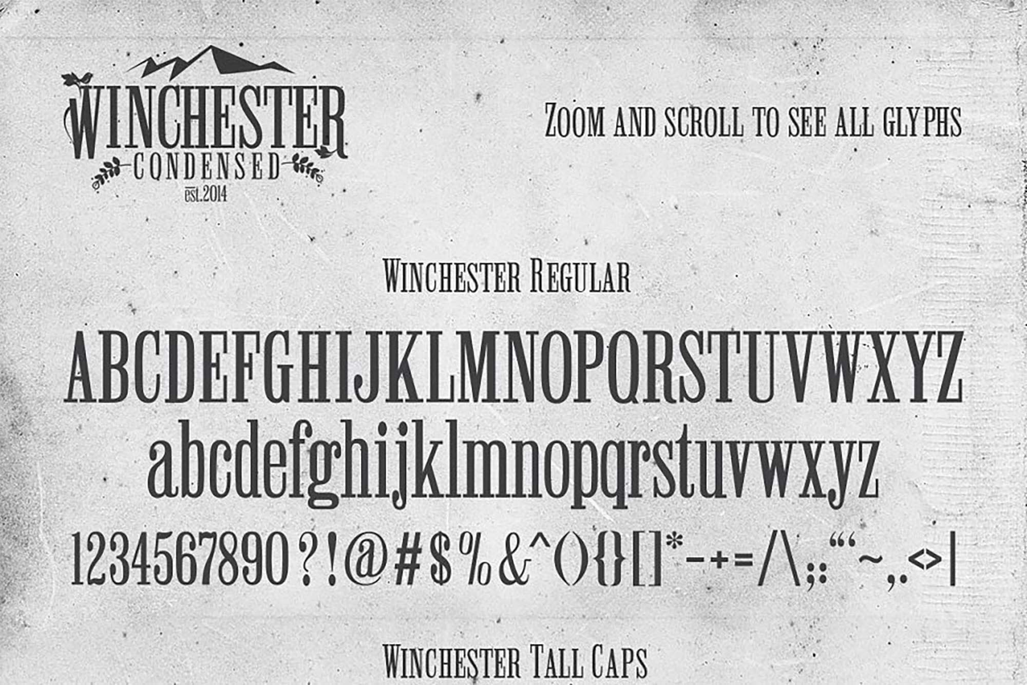 Скачайте бесплатно шрифт Winchester Condensed – стильный шрифт для современных проектов