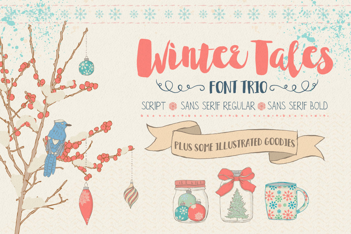 Free Download: Winter Tales Trio Font Bundle - Festive & Fun