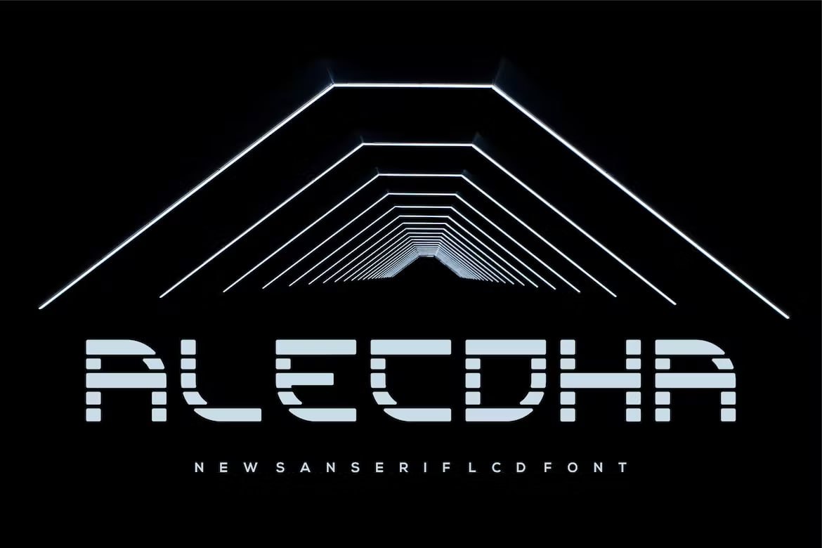 Скачайте бесплатно шрифт Alecdha - современный футуристический стиль