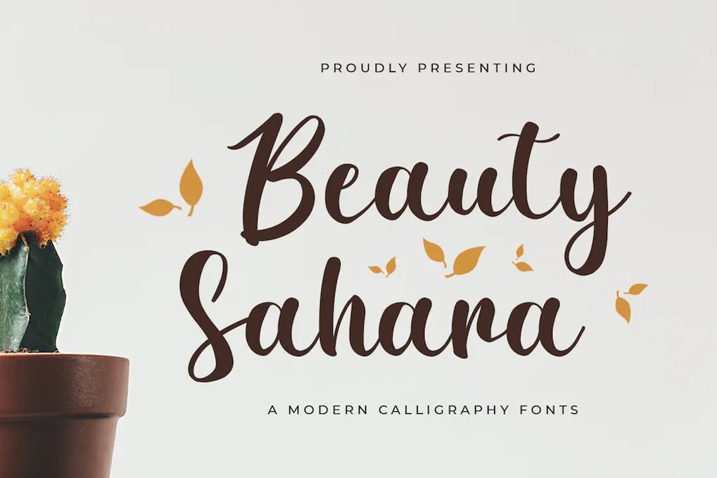 Скачайте бесплатно шрифт Beauty Sahara - изысканная каллиграфия для ваших проектов