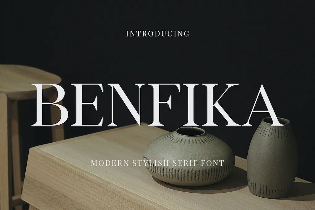 Скачайте Benfika Modern Stylish Serif - элегантный шрифт для любых проектов