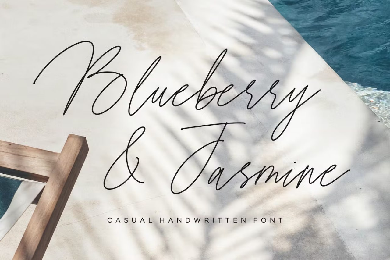 Laden Sie die Blueberry Jasmine Schriftart kostenlos herunter - Verspielter und moderner Stil