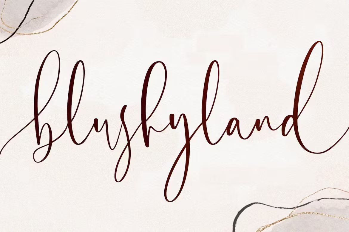 Laden Sie die Blushyland Modern Calligraphy Font kostenlos herunter - Stilvolle Kalligrafie