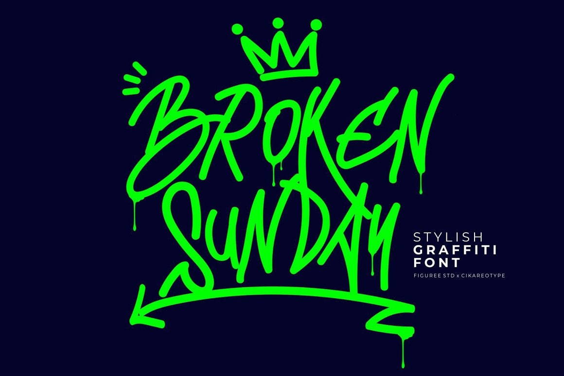 Скачайте бесплатно шрифт Broken Sunday Stylish Graffiti - уникальный стиль улиц