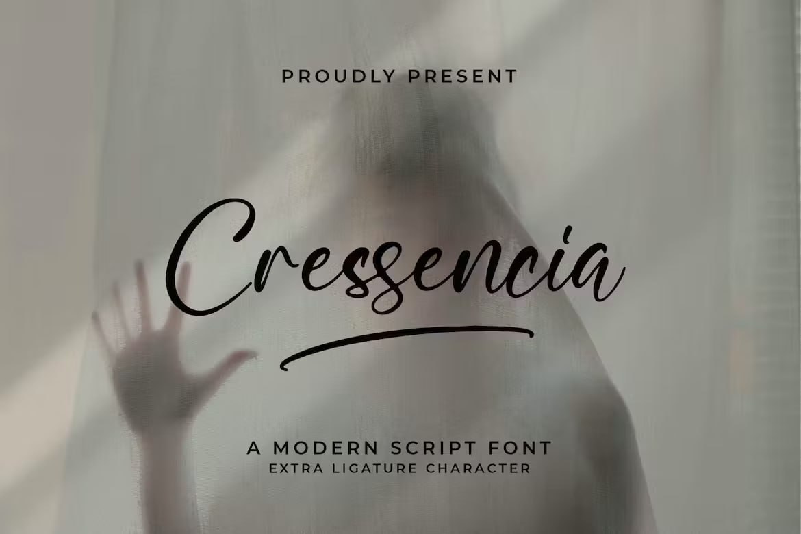 Cressencia Schriftart: Kostenlose elegante Designoption herunterladen