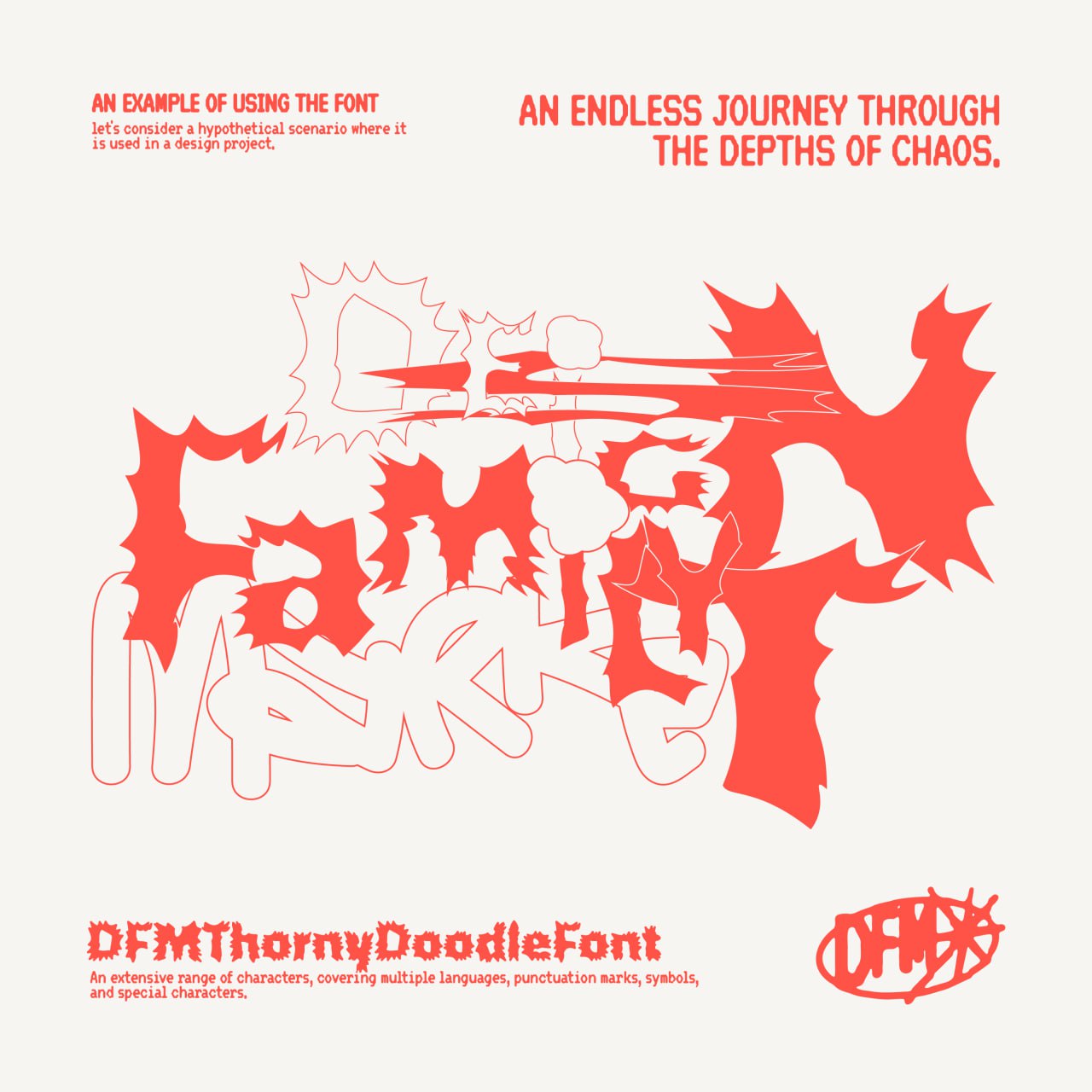 Download DFM Thorny Doodle Font - Distressed Y2K Style Free!