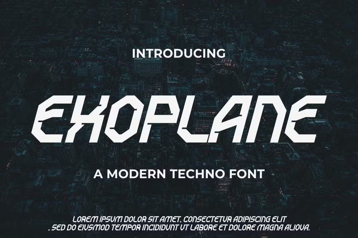 Laden Sie die Exoplane Font kostenlos herunter - Futuristisch und vielseitig