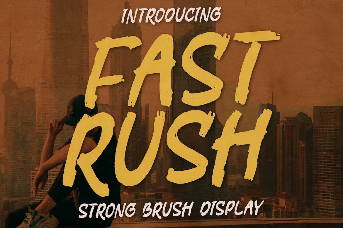 Скачайте бесплатно шрифт Fast Rush Strong Brush - выразительный дисплейный стиль