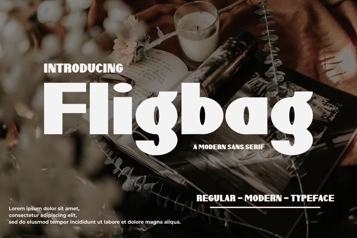 Laden Sie die Fligbag Font kostenlos herunter - Kreative Schriftart für modernes Design