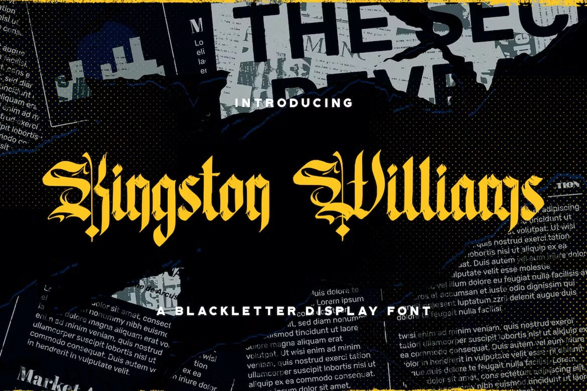 Скачайте бесплатно шрифт Kingston Williams Blackletter - готическая типография