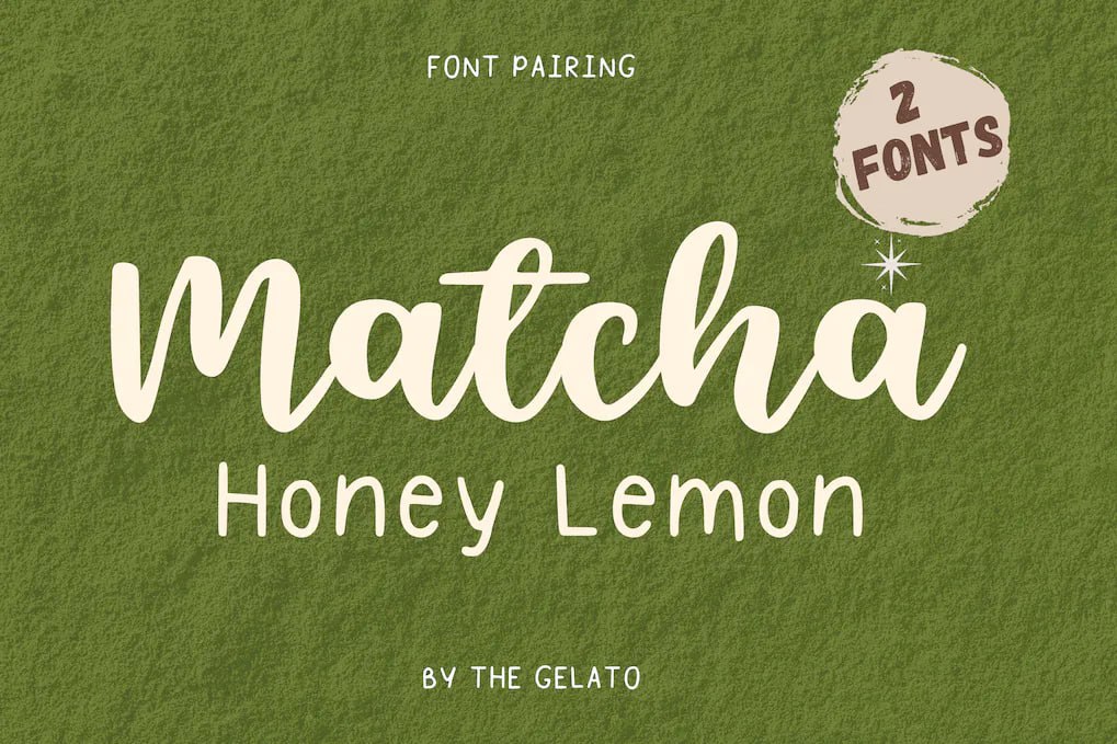 Download Matcha Honey Lemon Modern Calligraphy Duo Free