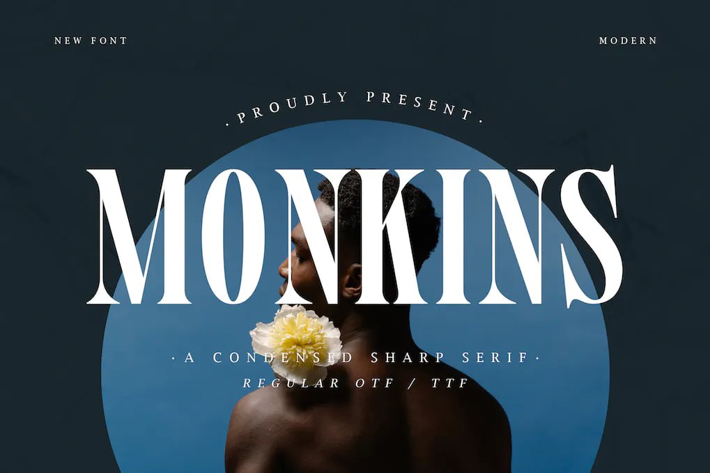 Download Monkins: A Stylish Condensed Sharp Serif Font Free