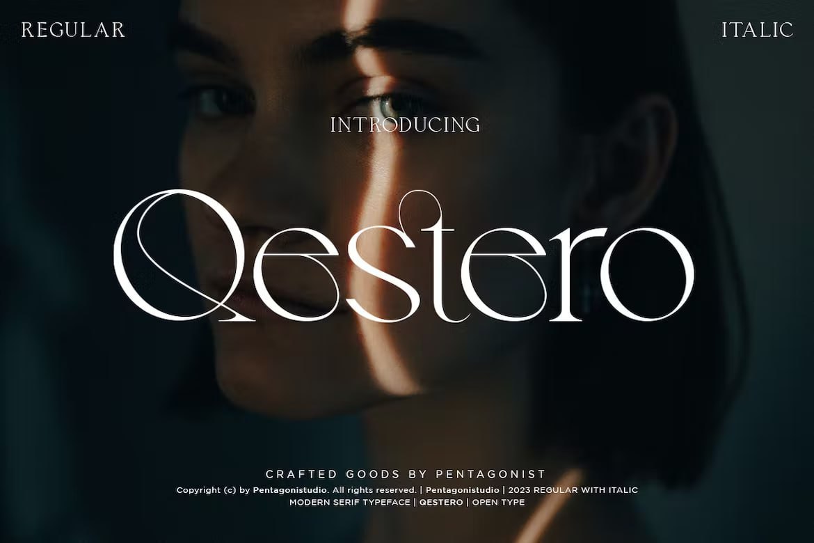 Laden Sie die Qestero Exotic Display Font kostenlos herunter - Einzigartige Schriftart für kreative Designs