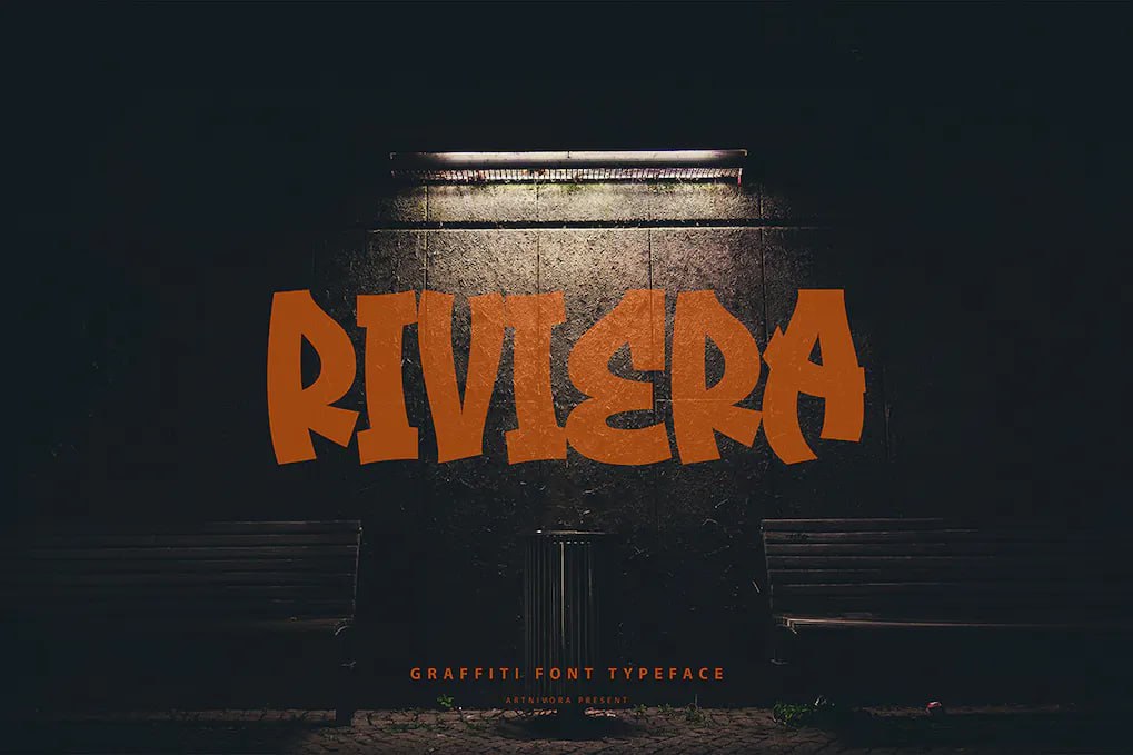 Скачайте gratuitamente шрифт Riviera Graffiti - стильный уличный шрифт для дизайна