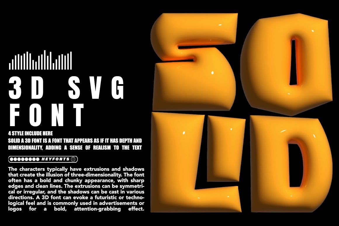 Скачайте Solid 3D SVG Font - стильный и современный шрифт в 3D