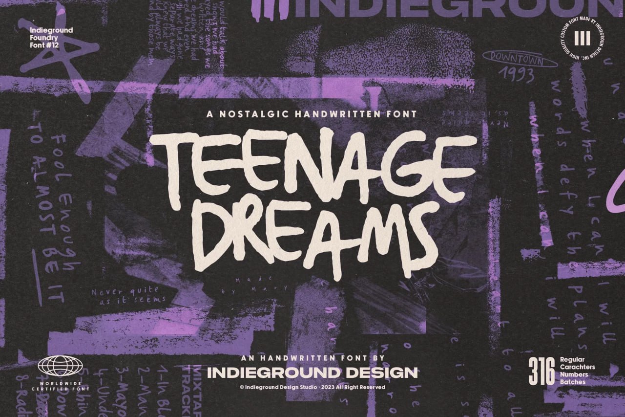 Download Teenage Dreams Font Free - Playful & Fun Style