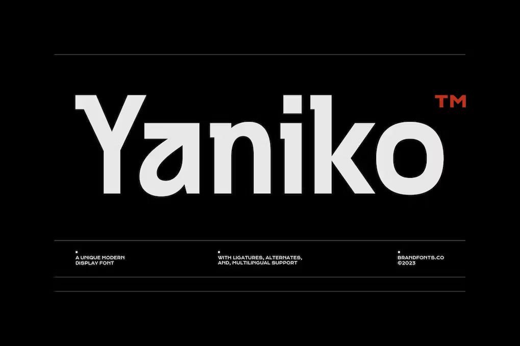 Скачайте шрифт Yaniko бесплатно - стильный и современный дизайн