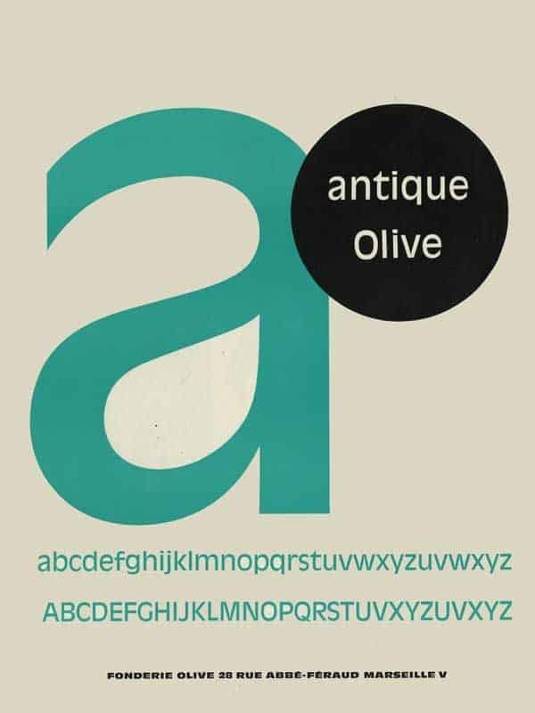 Antique Olive 1962 Roger Excoffon