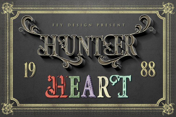 Скачайте бесплатно шрифт Hunter Heart - уникальный стиль для ваших проектов