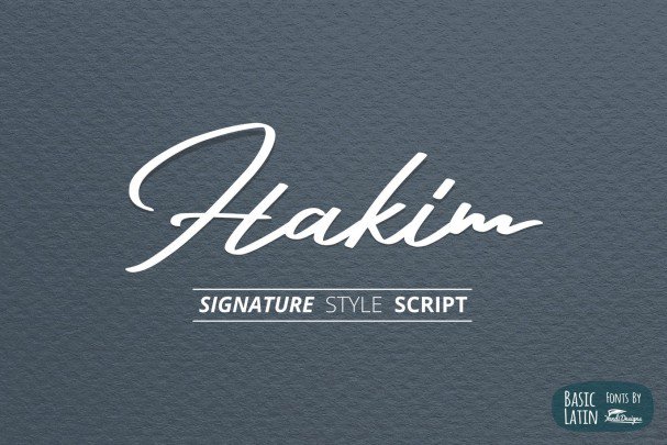 Скачайте бесплатно шрифт Hakim Signature – уникальный каллиграфический дизайн