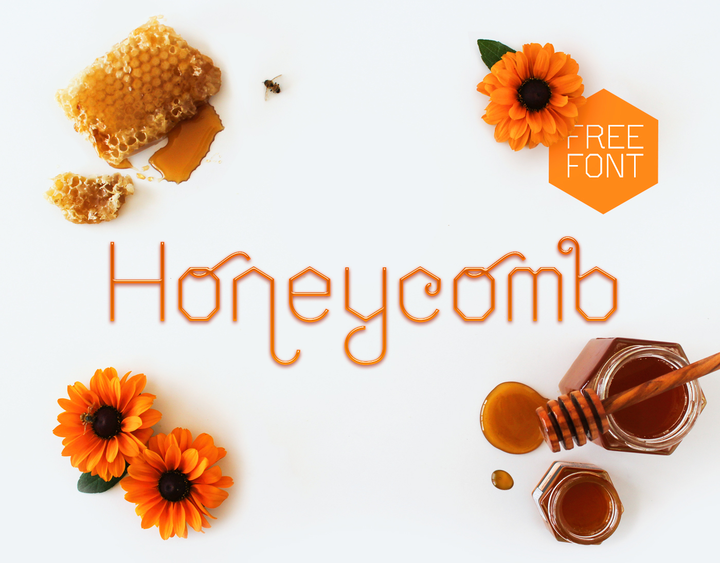 Holen Sie sich die Honeycomb Schriftart kostenlos - Einzigartige Geometrie für kreative Designs