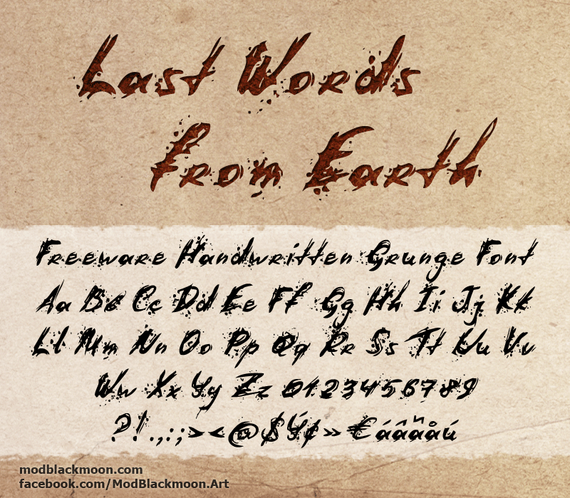 Download Last Words from Earth Font Free - Haunting Style