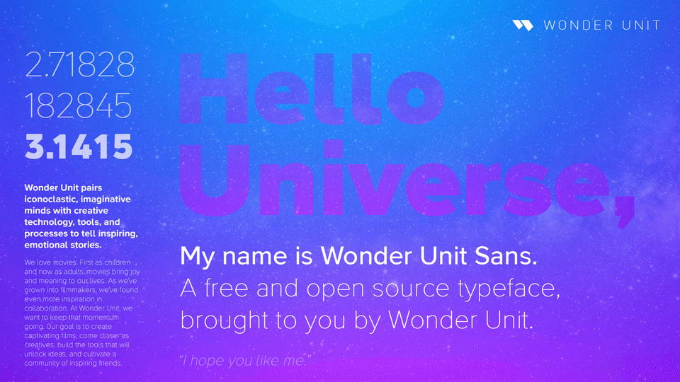 Скачайте бесплатно шрифт Wonder Unit - современный и универсальный стиль