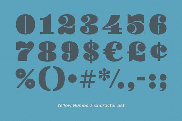 Download Yellow Numbers font (typeface)