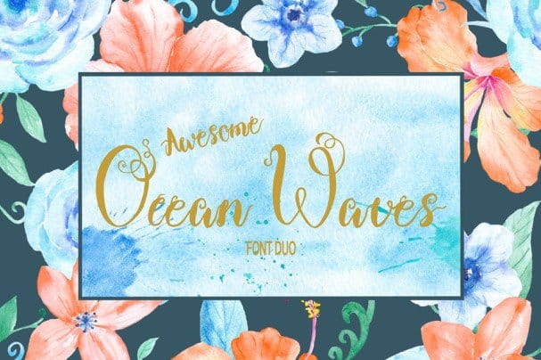 Download Ocean Waves Brush Duo font (typeface)