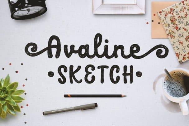 Download Avaline Script Sketch font (typeface)