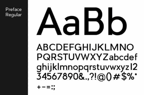 Download PREFACE Sans-Serif Typeface font (typeface)
