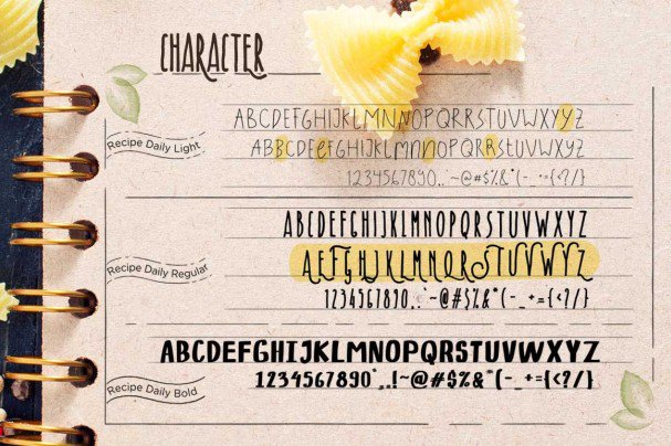 Download Recipe Daily Typeface font (typeface)