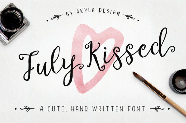 Download Cute, handwritten - July Kissed font (typeface)