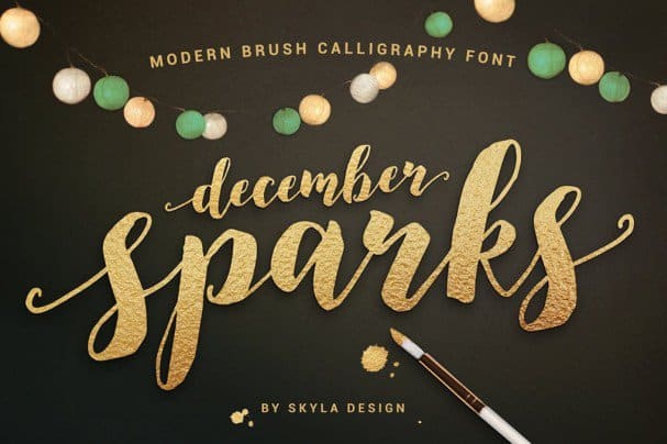 Download Modern brush, December Sparks font (typeface)