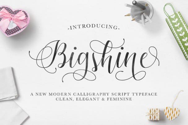 Download Bigshine Script font (typeface)