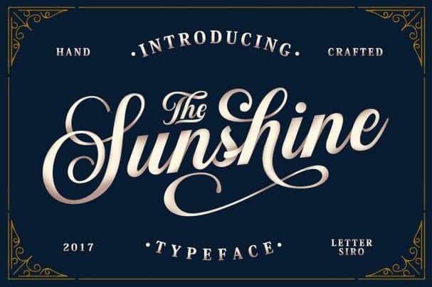 Download Sunshine Script & Ornaments font (typeface)